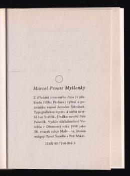 Marcel Proust: Myšlenky