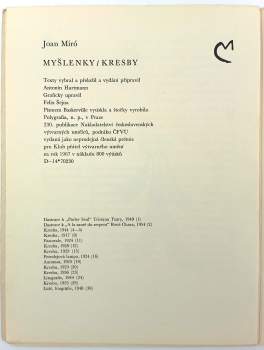 Joan Miró: Myšlenky - kresby