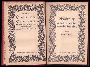 Emil Svoboda: Myšlenky o právu, ethice a náboženství