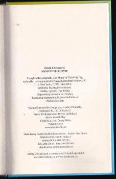 David Joseph Schwartz: Myslete velkoryse