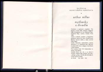 Arthur Miller: Myšlienky o divadle