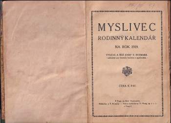 Myslivec Rodinný kalendář na rok 1919