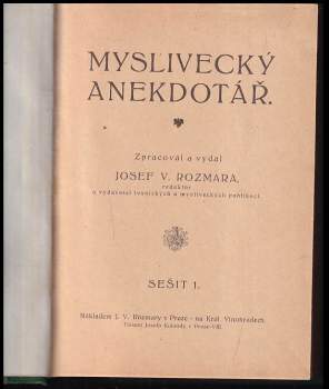 Myslivecký anekdotář NEKOMPLETNÍ ROČNÍK 1922