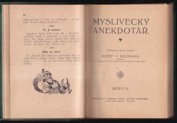 Myslivecký anekdotář NEKOMPLETNÍ ROČNÍK 1922