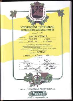 Josef Hromas: Myslivost