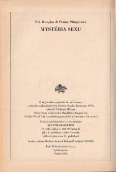 Nik Douglas: Mystéria sexu