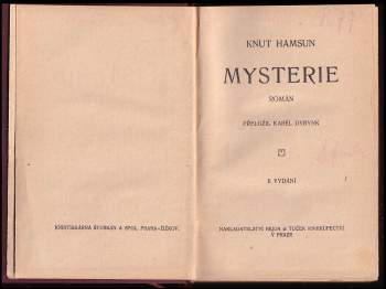 Knut Hamsun: Mysterie