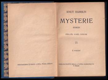 Knut Hamsun: Mysterie