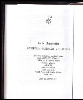 Louis Charpentier: Mysterium katedrály v Chartres