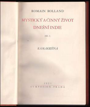 Romain Rolland: Mystický a činný život dnešní Indie