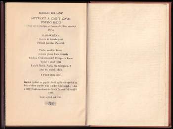 Romain Rolland: Mystický a činný život dnešní Indie