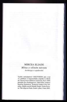 Mircea Eliade: Mýtus o věčném návratu