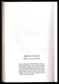 Mircea Eliade: Mýty, sny a mystéria