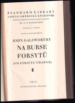 John Galsworthy: Na burse Forsytů