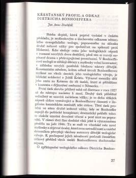 Dietrich Bonhoeffer: Na cestě k svobodě