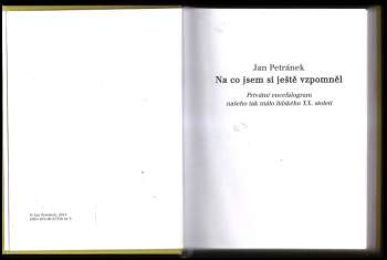 Jan Petránek: Na co jsem si ještě vzpomněl