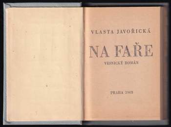 Vlasta Javořická: Na faře