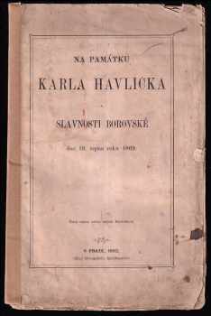 Na památku Karla Havlíčka a slavnosti borovské dne 19. srpna roku 1862
