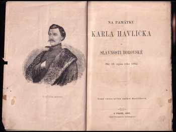 Karel Havlíček Borovský: Na památku Karla Havlíčka a slavnosti borovské dne 19. srpna roku 1862
