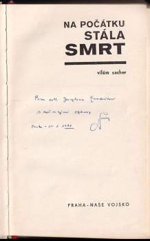 Vilém Sacher: Na počátku stála smrt