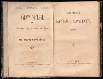 Jan Snížek: Na prahu nové doby