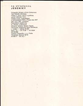 Zdeněk Michalec: Na shledanou, Jeseníky