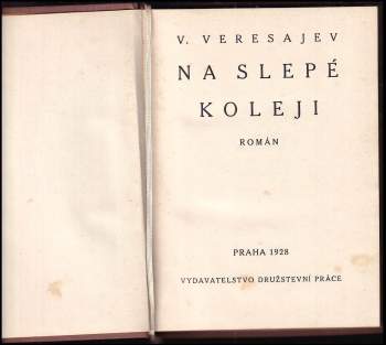 Vikentij Vikent'jevič Veresajev: Na slepé koleji