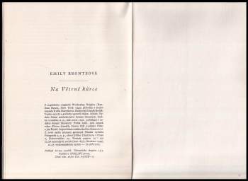 Emily Brontë: Na Větrné hůrce