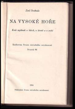 Emil Svoboda: Na vysoké hoře