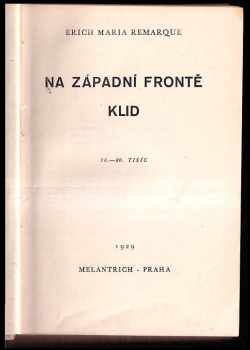 Erich Maria Remarque: Na západní frontě klid