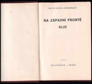 Erich Maria Remarque: Na západní frontě klid