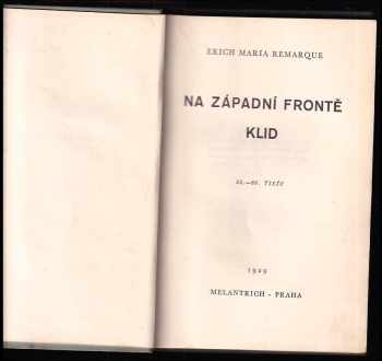 Erich Maria Remarque: Na západní frontě klid