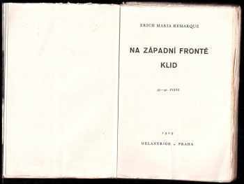 Erich Maria Remarque: Na západní frontě klid
