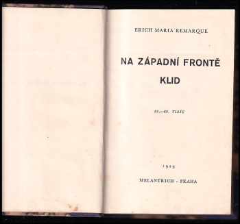 Erich Maria Remarque: Na západní frontě klid