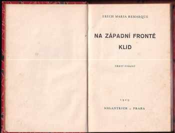 Erich Maria Remarque: Na západní frontě klid