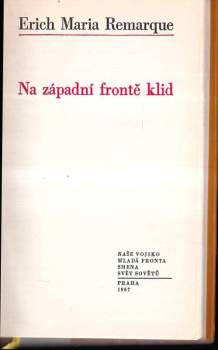 Erich Maria Remarque: Na západní frontě klid