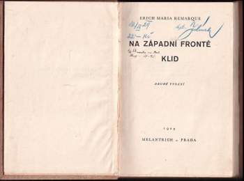 Erich Maria Remarque: Na západní frontě klid