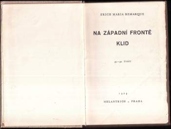 Erich Maria Remarque: Na západní frontě klid