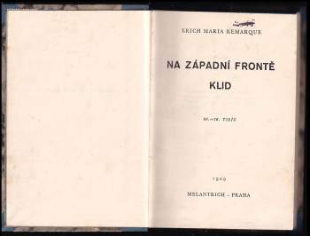 Erich Maria Remarque: Na západní frontě klid