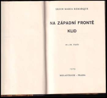 Erich Maria Remarque: Na západní frontě klid