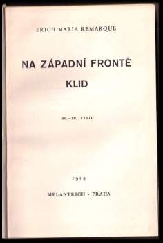 Erich Maria Remarque: Na západní frontě klid