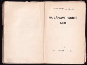 Erich Maria Remarque: Na západní frontě klid