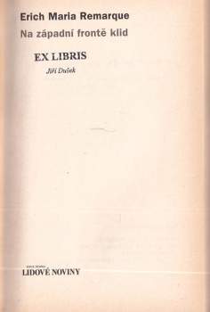 Erich Maria Remarque: Na západní frontě klid