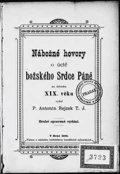 Nábožné hovory o úctě božského Srdce Páně na sklonku XIX. věku