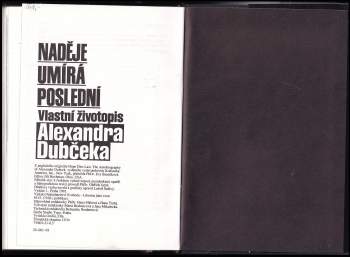 Alexander Dubček: Naděje umírá poslední