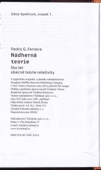 Pedro G Ferreira: Nádherná teorie