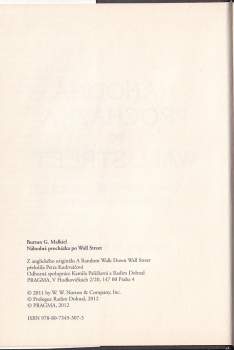 Burton Gordon Malkiel: Náhodná procházka po Wall Street