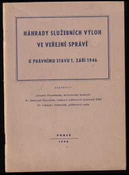 Náhrady služebních výloh ve veřejné správě k právnímu stavu 1. září 1946