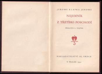 Jerome K Jerome: Nájemník z třetího poschodí