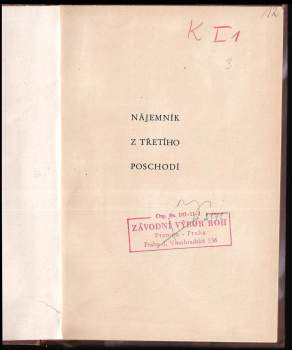 Jerome K Jerome: Nájemník z třetího poschodí